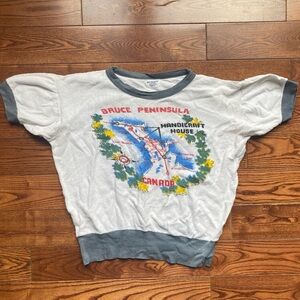 Vintage Bruce Peninsula Terry Cloth Tshirt / Youth / Medium